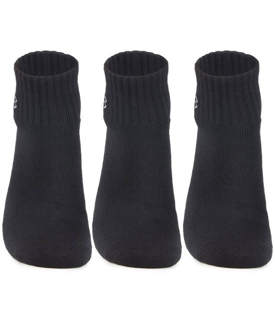 Bonjour - Black Cotton Blend Mens Ankle Length Socks ( Pack of 3 ) - Black