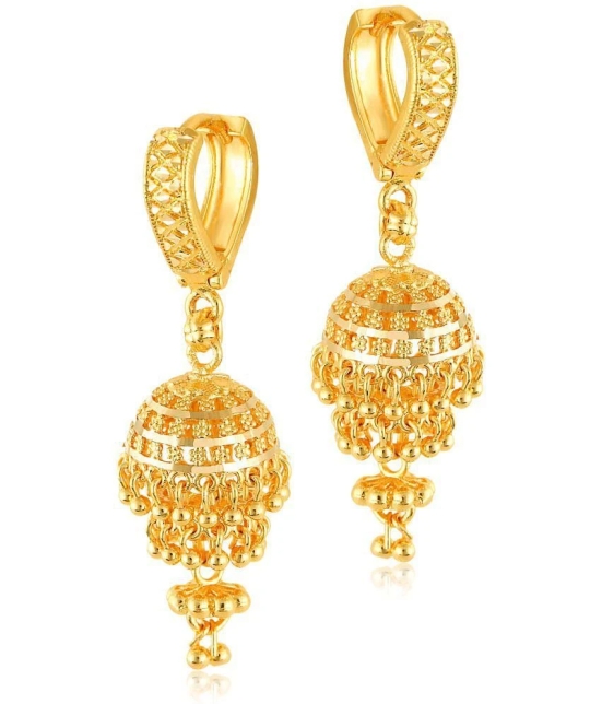 VIVASTRI Golden Jhumki Earrings ( Pack of 1 ) - Golden