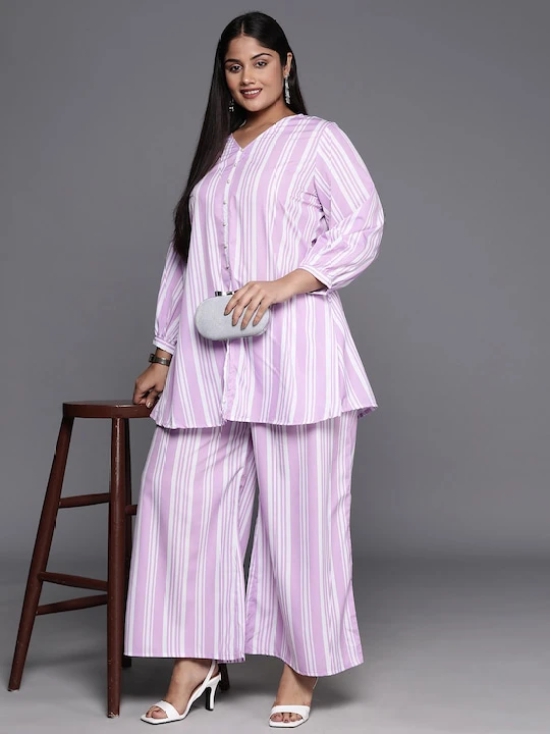 Plus Size Striped Tunic with Palazzos