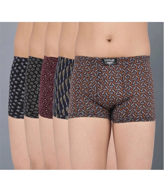 Pack of 5 Dollar Bigboss Cotton Blend Boys Trunks ( Multi Color ) MBKTR-10-CZYLNG-PO5-CO3 - None