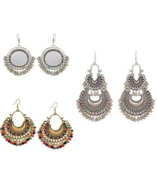 Samridhi DC Silver Bali Earrings ( Pack of 3 ) - Silver