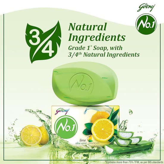 Godrej No.1 Lime Soap (4 plus 1) 500 Gms