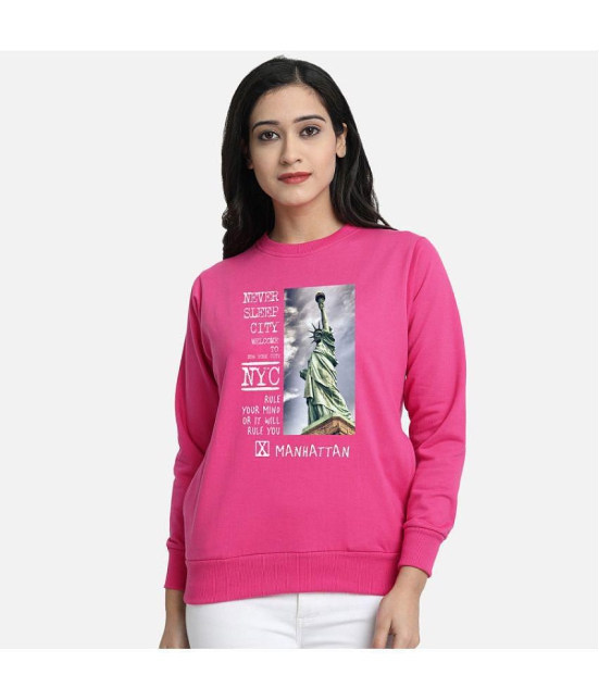 CHOZI Fleece Womens Non Hooded Sweatshirt ( Pink ) - None