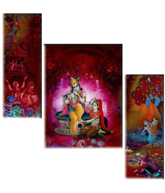 Saf Radha krishna Set of modern art MDF Painting Without Frame