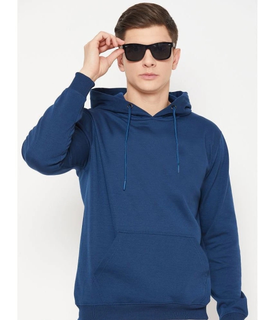 UBX Cotton Blend Hooded Mens Sweatshirt - Blue ( Pack of 1 ) - None