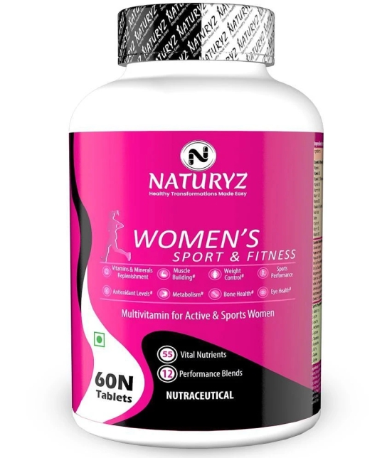 NATURYZ Womens Sport Multivitamin Tablets for Women with 55 Vital Nutrients - 60 Tablets