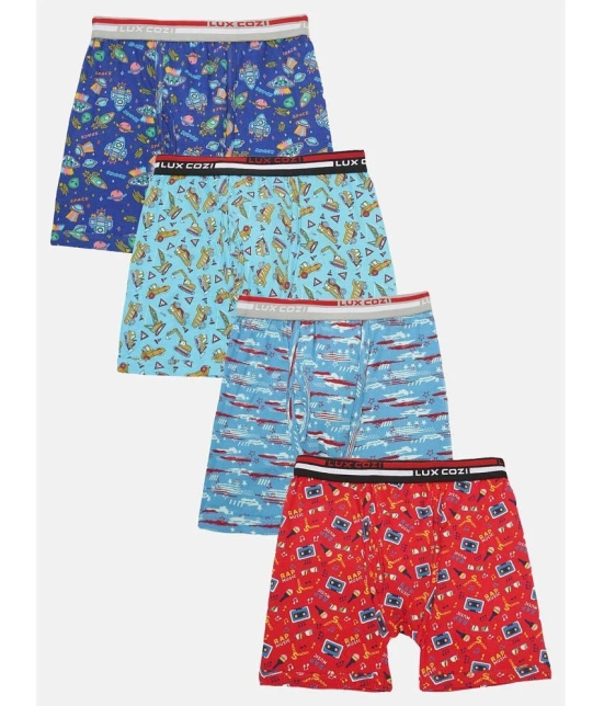 Lux Cozi - Multicolor Cotton Boys Trunks ( Pack of 4 ) - None