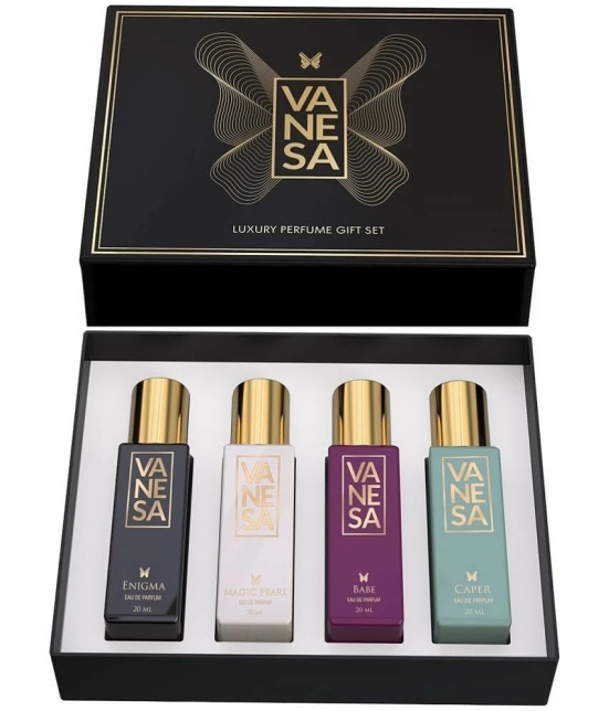 Vanesa Luxury Gift Set for Women - Engima , Magic Pearl , Babe , Caper EDP (20ML EACH)