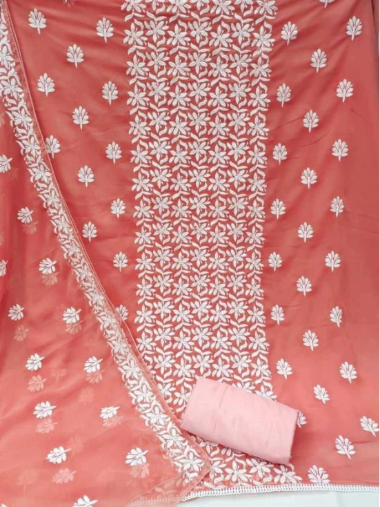 Unstitched Georgette Salwar Suit Material Embroidered