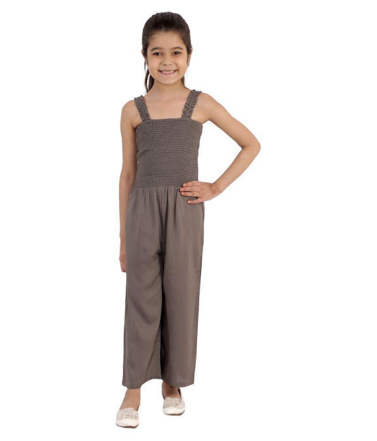 Kids Cave - Grey Rayon Girls Jumpsuit ( Pack of 1 ) - None