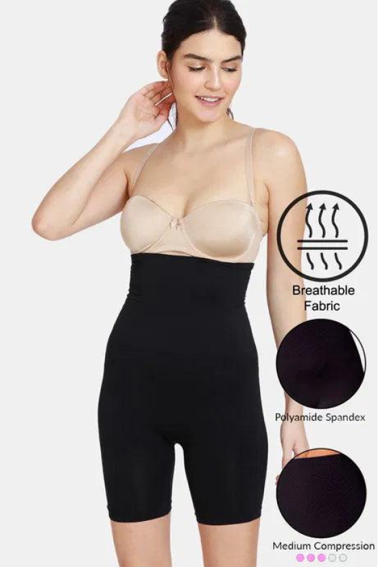 Zivame Shapewear Seamless Tummy Tucker & Thigh Shaper PY0PSSAN03-XXL / Black