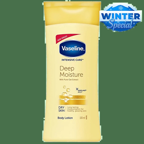 Vaseline Intensive Care Deep Moisture Body Lotion - Dry Skin, With Pure Oat Extract, Long Lasting Moisturisation, 100 Ml(Savers Retail)