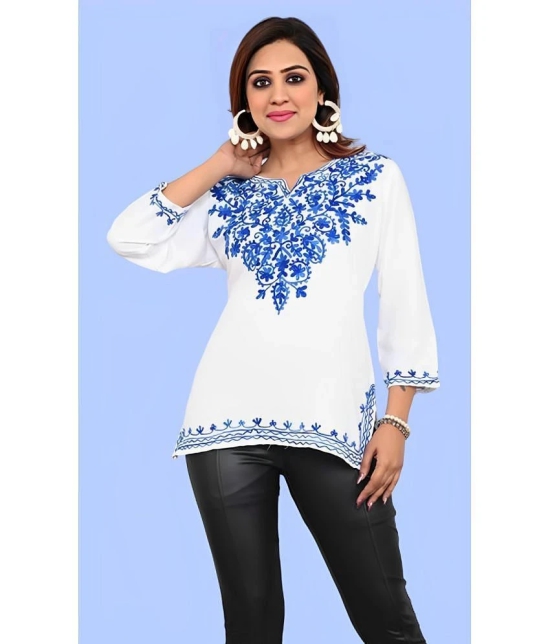 AKTIF Cotton Embroidered Straight Womens Kurti - White ( Pack of 1 ) - None