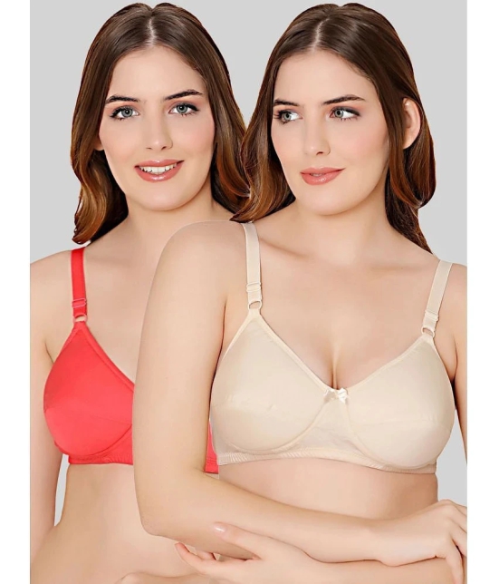 Bodycare Beige Cotton Heavily Padded Womens Everyday Bra ( Pack of 2 ) - None