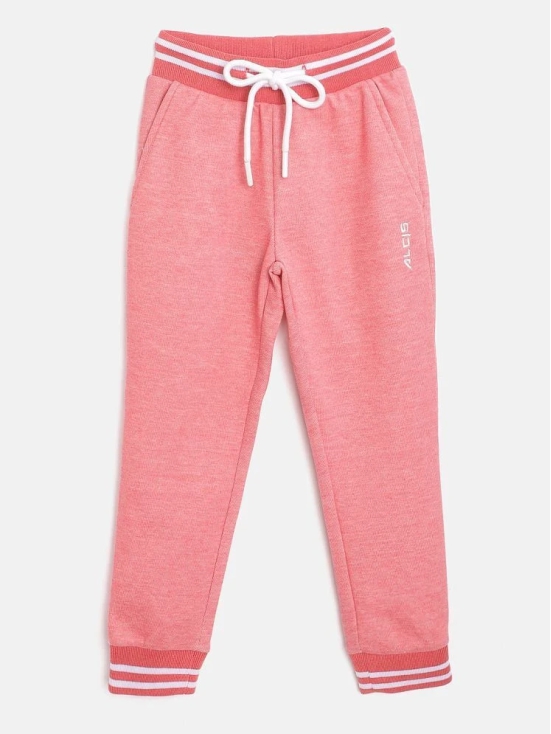 Alcis Girls Coral Pink Solid Joggers - None