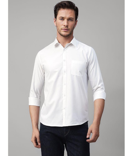 UrbanMark Cotton Blend Slim Fit Solids Full Sleeves Mens Casual Shirt - White ( Pack of 1 ) - None