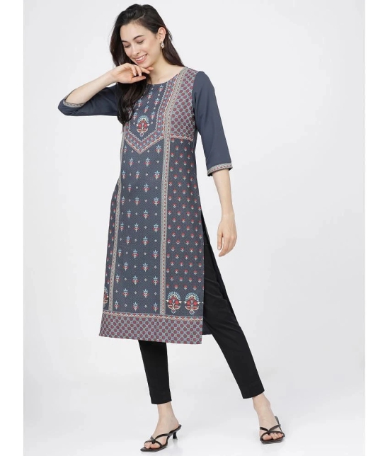 Ketch Polyester Printed Straight Womens Kurti - Grey ( Pack of 1 ) - None