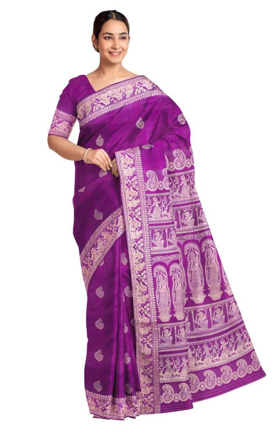 Baluchari Silk Saree Purple