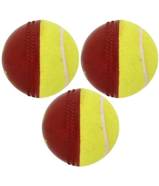 Omtex Red Rubber Cricket Ball ( Pack of 3 ) - M(Youth)