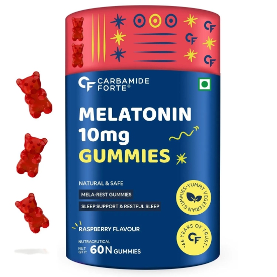 Carbamide Forte Melatonin 10mg Gummies for Better Sleep | Sleep Supplement - 60 Veg Gummies