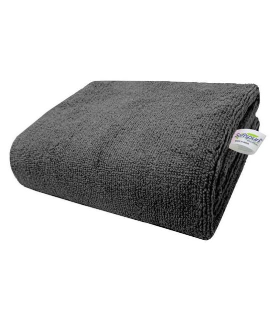 SOFTSPUN - Dark Grey Microfibre Solid Bath Towel (Pack of 1) - Dark Grey