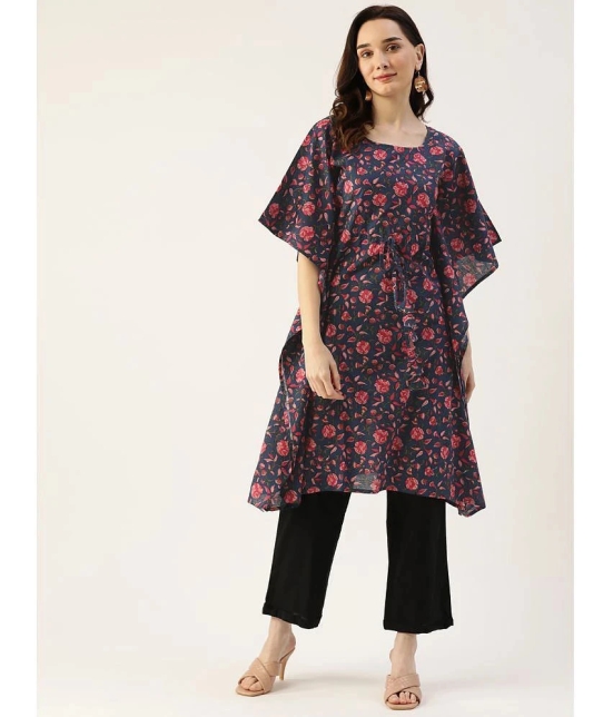 Kbz - Blue Cotton Womens Kaftan Kurti ( Pack of 1 ) - None