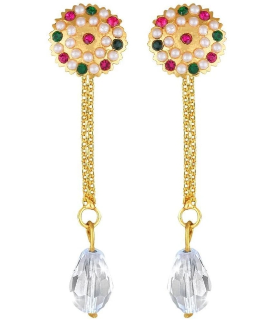 VIVASTRI Golden Drop Earrings ( Pack of 2 ) - Golden