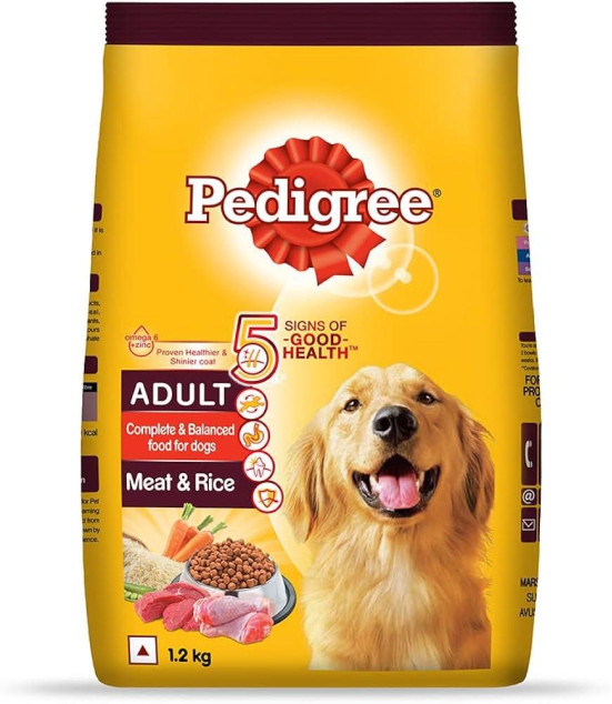 Pedigree Adult Dry Dog Food Food, Meat & Rice 1.2 kgs