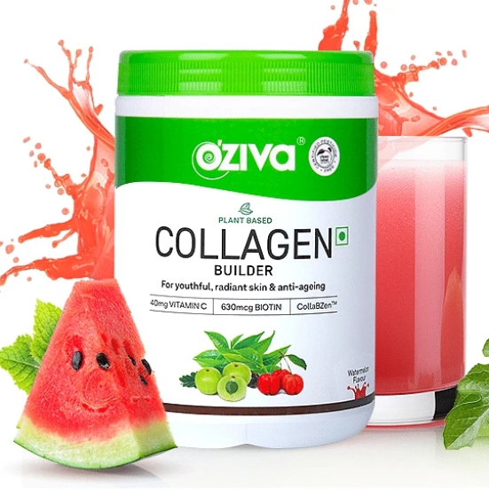 OZiva Collagen Builder for Anti-Ageing  Skin Radiance with Vitamin C Watermelon 200 g-OZiva Collagen Builder for Anti-Ageing & Skin Radiance with Vitamin C, Watermelon (200 g)