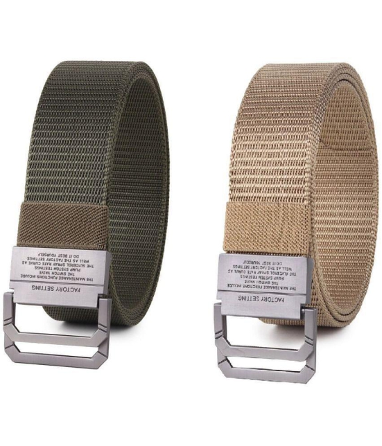 Zacharias - Multicolor Canvas Men's Casual Belt ( Pack of 2 ) - None