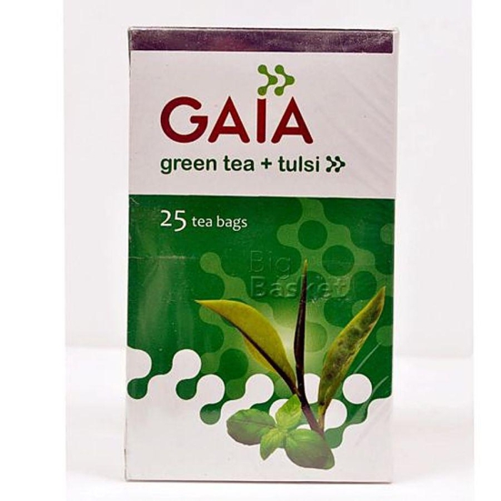 Gaia Green Tea - Tulsi, 50 G (25 Bags X 2 G Each)