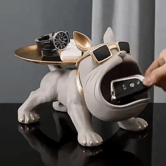 BULLDOG STORAGE BUTLER SCULPTURE-Golden