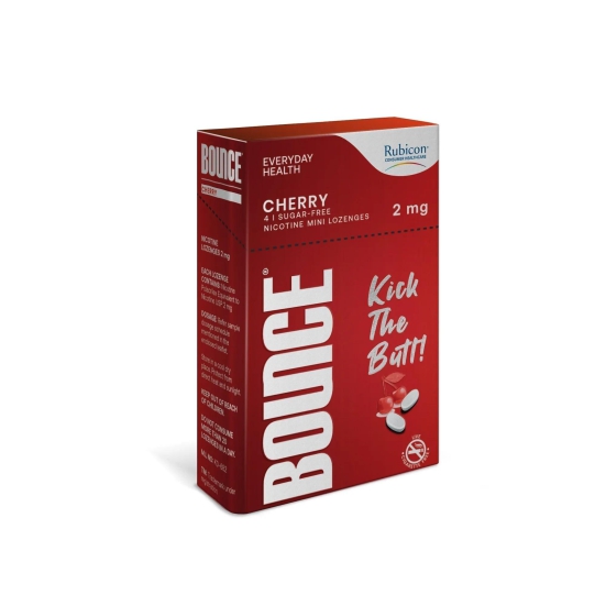 BOUNCE Nicotine Mini Lozenge 2 Mg | Cherry flavour Sugar Free | USFDA Approved | Helps Quit Smoking | 50 Packs of 4 Lozenges