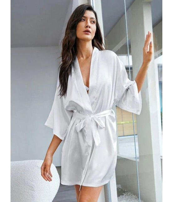 Celosia Satin Robes - White Single - S