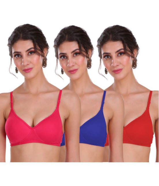 Softskin - Cotton Blend Solid Multicolor Women's Heavily Padded - Pack of 3 - None