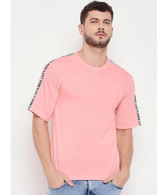 AUSTIZ - Peach Cotton Blend Regular Fit Mens T-Shirt ( Pack of 1 ) - None