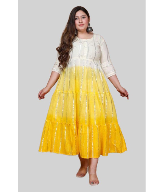 miravan - Yellow Cotton Women's Anarkali Kurti ( Pack of 1 ) - None