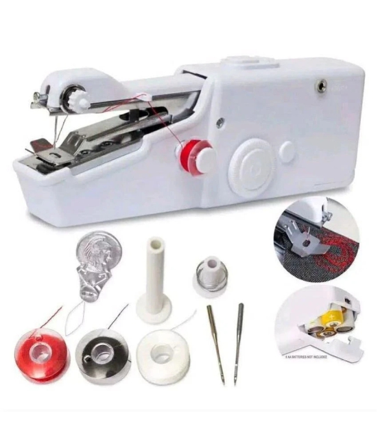 SACHIN SALES 1PC White Color Rectangle Hand-held Portable Multi-functional Electric Mini Sewing Machine