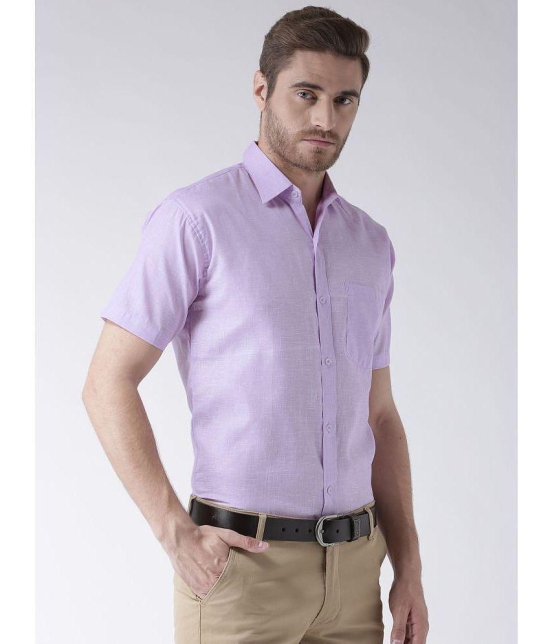 KLOSET By RIAG 100% Cotton Regular Fit Self Design Half Sleeves Men's Casual Shirt - Purple ( Pack of 1 ) - None