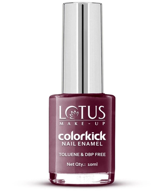 Lotus Make, Up Colorkick Nail Enamel, Maroon Spark 913, Chip Resistant, Glossy Finish, 10ml