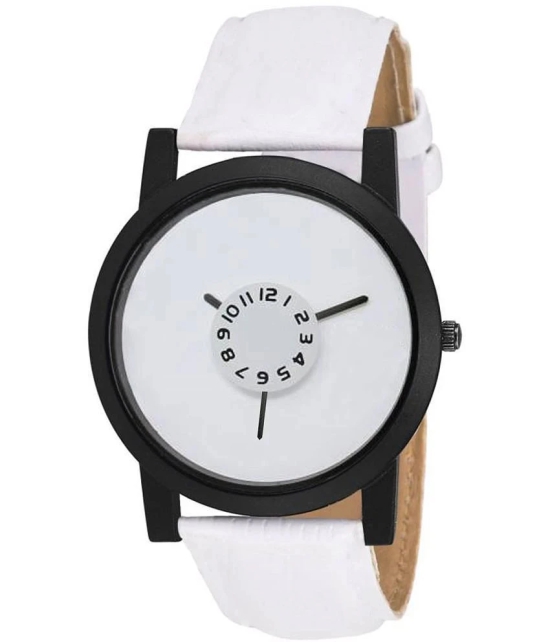 Newman White Leather Analog Mens Watch