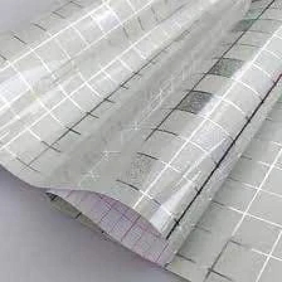 Checks Wallpaper Kitchen Oil Proof Foil Stickers CHECKS FOIL PAPER Self-Adhesive Wall Sticker Waterproof Anti-Mold