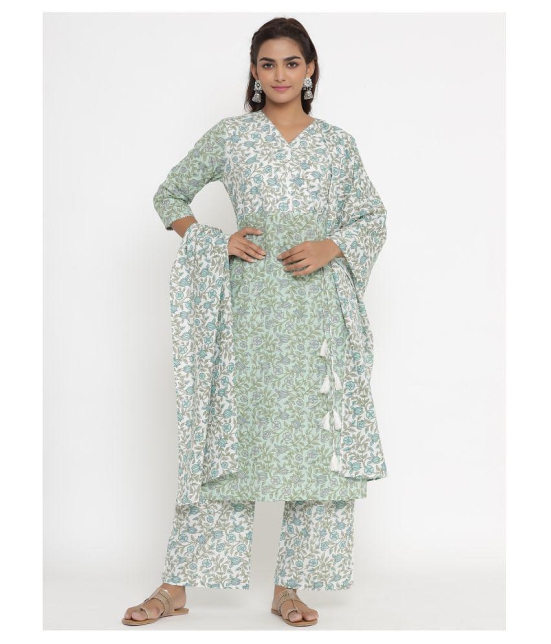 miravan Cotton Kurti With Palazzo - Stitched Suit - M