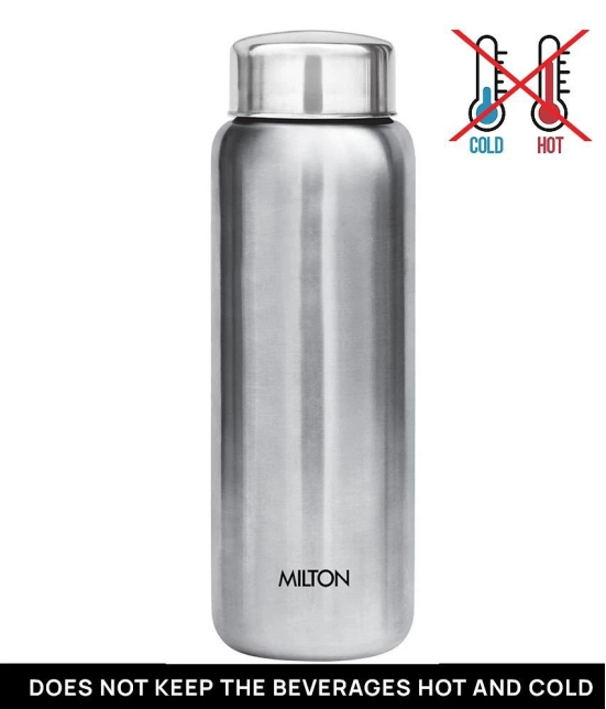 Milton Aqua 500 Stainless Steel Water Bottle, Set of 1, 500 ml, Silver | 100% Leak Proof | Office Bottle | Gym Bottle | Home | Kitchen | Hiking | Treking Bottle | Travel Bottle - Silver