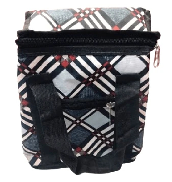 Black and White Checkered Lunch Bag