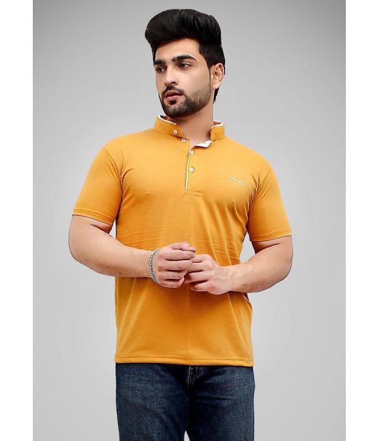 Forbro - Mustard Cotton Blend Regular Fit Men's T-Shirt ( Pack of 1 ) - None