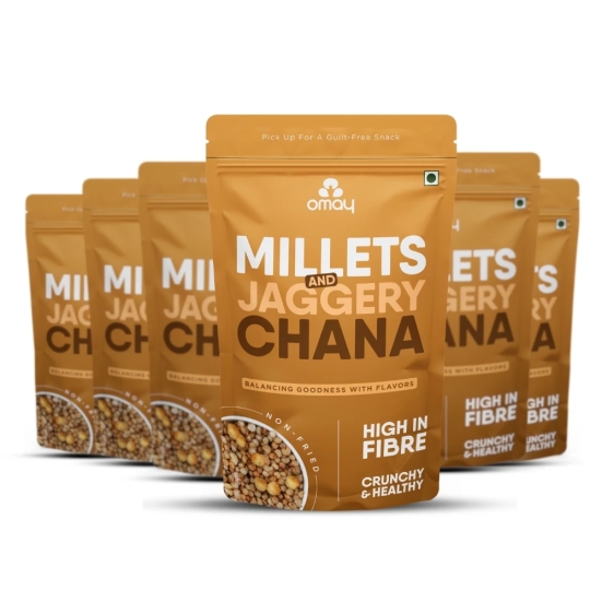 Omay Foods Millets & Chana (Jaggery Coated), 30 gm (6 Pcs)