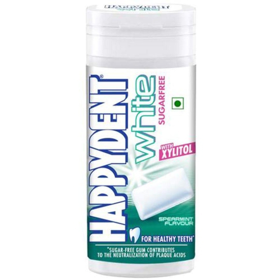 Happydent White Chewing Gum - With Xylitol, Spearmint Flavour, Sugar Free, 24.2 g