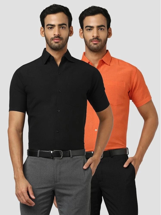 DESHBANDHU DBK - Multicolor Cotton Regular Fit Mens Formal Shirt (Pack of 2) - None