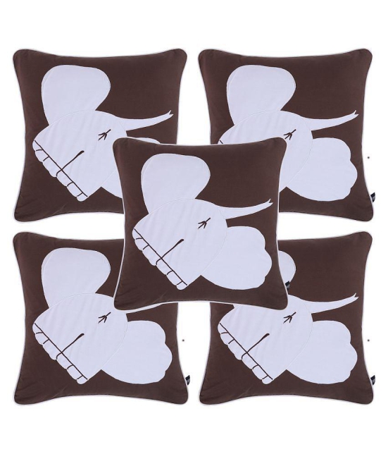 Hugs'n'Rugs Cotton Cushion Covers Pack of 5 (40 x 40 cm) 16 x 16 - Brown